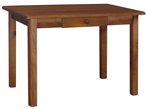 k koma Esstisch mit Schublade Küchentisch Speisetisch Tisch Kiefer massiv Restaurant Eiche (120, 80)