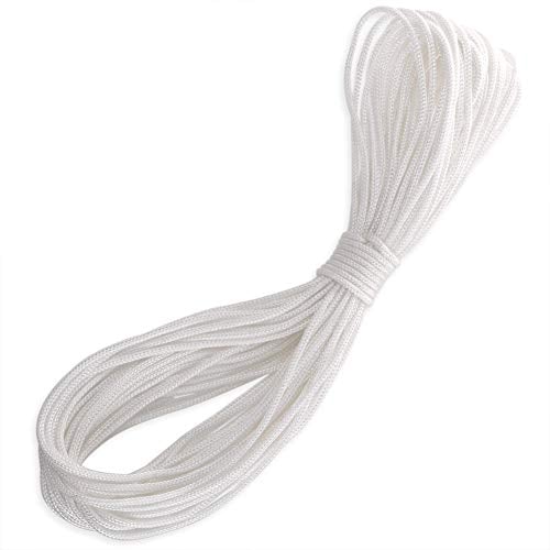 H&S Cuerda de Nylon para Colgar Cuadros sin Clavos ni Agujeros - 20m de Largo - Cuerda Blanca Cuelga Cuadros Resistente que Soporta Hasta 30kg