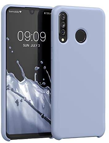 kwmobile Hülle kompatibel mit Huawei P30 Lite Hülle - Silikon Handy Case - Handyhülle weiche Oberfläche - kabelloses Laden - Hellblau matt