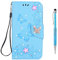Grandoin Huawei P20 Lite Hülle, Bling Glitzer Glitter Handyhülle für Huawei P20 Lite Handytasche PU Leder Ledercase Flip Tasche Wallet Tasche Handytasche Cover mit Etui Case (Blau)