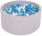 MEOWBABY Piscine À Balles 90X40cm/300 Balles ∅ 7Cmpour Bébé Enfant Bambin Jouets pour Les Tout-Petits Fabriqué de Jouet Rond Mousse Fabriqué en UE Gris Clair: Blanc/Bleu/Turquoise/Bleu Bébé/Bleu Perle