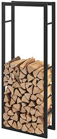 [en.casa] Kaminholzregal 50x150x25cm Brennholzregal Feuerholzregal Holzhalter