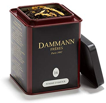 Dammann Pomme d'Amour - Té negro con manzana caramelizada, Lata de 100 gr - Dammann Frères