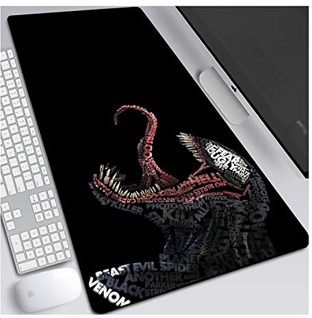 ITBT Mouse Mat Venom Anime Mouse Pad, Extended XXL Mousepad,Speed Gaming Mouse Mat,800x300mm Large Anime Mousepad with Non-Slip Rubber Base,3mm Stitched Edges,for computer PC, A