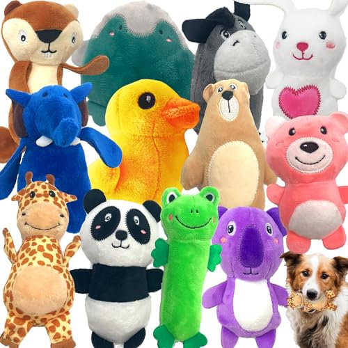 Pet Hair Remover Brush-Dog & Cat Lint Roller Brush with Self-cleaning Base-12 Pack Plush Animal Dog Toy