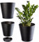 KADAX Pot de Fleurs en Plastique avec Soucoupe Incorporée, Pot de Plantes avec Conception Raffinée pour la Décoration d'Intérieur (30 cm, Noir)