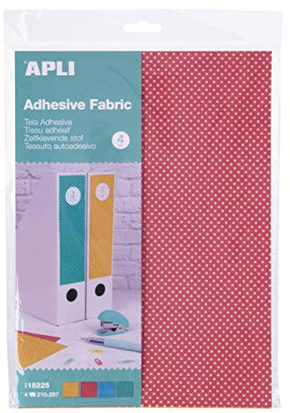 APLI Kids 18225 - Tela adhesiva topos de colores A4 4 hojas