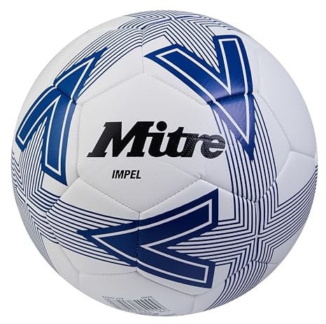 Mitre Impel L30P Fußball, hohe Strapazierfähigkeit, Formbeständigkeit, Weiß/Blau, 3