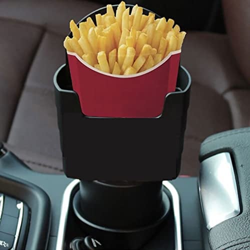 Car Cup Holder Expander Adapter, Car French Fry Holder for Cup Holder, Vehicle-Mounted Car Cup Holder and Organizer, Universal Car Water Cup Drink Holder for Phone Beverage Keychain (Black)