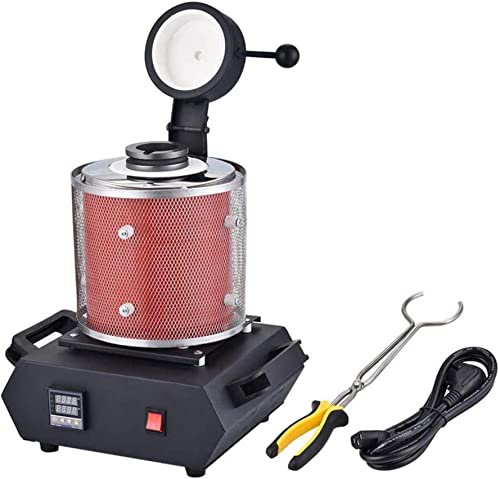 AADECOR Four De Fusion 1600W Four De Fusion Professionnel 1100 ℃ pour La Fusion des Métaux pour Le Raffinage de Bijoux en Cuivre Argentés d'or de Fonte Faisant Les Métaux Précieux,1KG-Upgrade