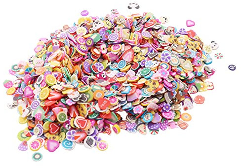 Ntcpefy 2000 Pieces 3D Fruit Flower Clay Slices for Slime, Nail Art