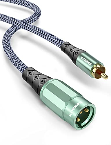 RAWAUX Cavo da XLR a RCA, Adattatore Audio Stereo da 3 pin XLR Maschio a RCA Maschio Cavo di Connessione Microfonica Sbilanciato per Altoparlanti, Amplificatori 2M