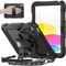 SEYMAC Hülle für iPad (A16) 11./10. Generation 11/10,9 Zoll 2025/2022, Stoßfeste für iPad 10 Generation Hülle mit Displayschutz, 360° Drehbare Ständer/Handschlaufe, Schultergurt, Stifthalter, Schwarz
