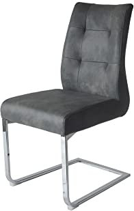 möbelando Esszimmerstuhl >Marlen-XXL< (2er-Set) in grau aus Microfaser - 47x96x62 (BxHxT)