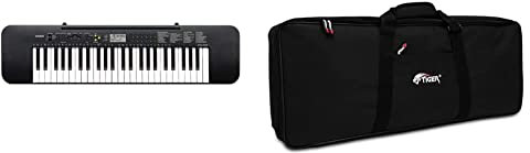 Casio Musical Instruments CTK-240 - Tastiera Pianoforte Digitale a 49 Tasti, 100 Timbri, 100 ritmi e 50 Brani, Nero & TIGER 61 Borsa per Tastiera, Tasti con Cinghie, 970 x 375 x 140 mm, Nero