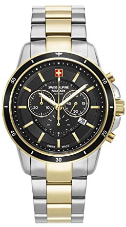 Swiss Alpine Military by Grovana Herren Analog Schweizer Quarzwerk Uhr mit Edelstahl Armband 7089.9147SAM