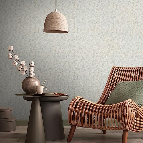 Livingwalls Travel Styles Vliestapete - Tapete mit Sträucherranken in Beige und Weiß - skandinavische Wandtapete für verschiedene Räume in 10,05 m x 0,53 m