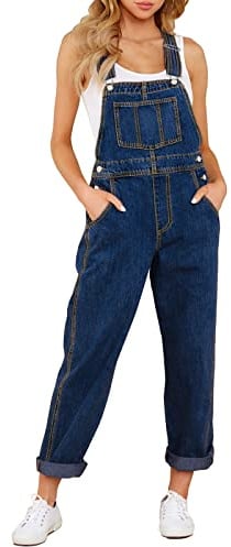 Vetinee Womens Classic Adjustable Straps Pockets Denim Bib Overalls Jeans Pants Jumpsuits