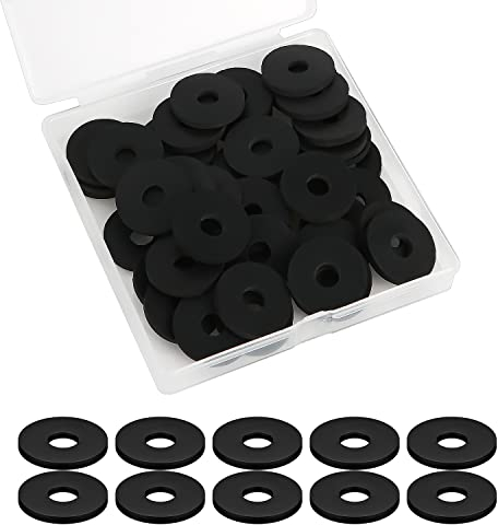 50 Stück Flache Unterlegscheiben Set, Flache Gummi Unterlegscheiben Verschiedene Gummi Unterlegscheiben Strapazierfähiger Abriebfester Gummi für Reparatur Wasserhähnen, Haushaltsgeräte (25 mm)