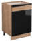 Vicco Küchenunterschrank Fame-Line, Schwarz-Eiche Hochglanz/Goldkraft Eiche, 60 cm mit Schublade, ohne Arbeitsplatte