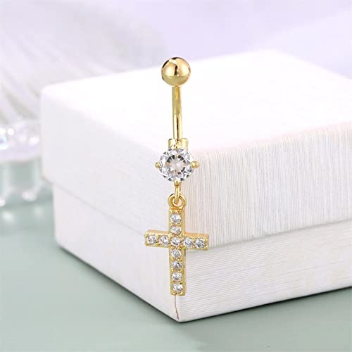 LAYCHEN Croix Nombril Boucle d'oreille Bohème Bijoux Rose & Or Couleur Nombril Anneau Piercing Femme Sexy Plage Accessoires
