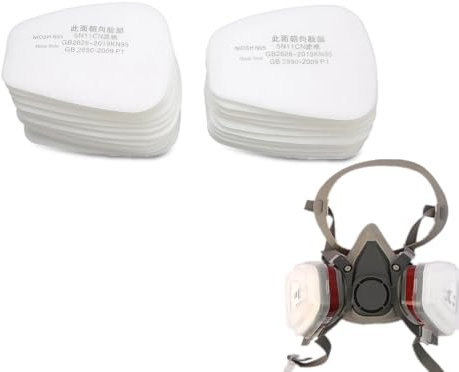 20 Stück Atemschutzfilter, Baumwollfilter für Atemschutzmaske, Baumwolle, Staubschutz, Universal für Atemschutzgeräte der Serie 6200 6800 7502