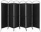 GOPLUS Paravent Pliable à 6 Panneaux, Brise Vue Intérieure et Extérieure avec Support en Métal,Paravent de Chambre Retractable 300 x 188 CM, pour Salon, Chambre, Bureau(Noir)