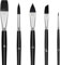 Pinstriping Brush 5 Size Kit - Sable Watercolour Brushes Set Variety Shapes with Flat, Detail, Dagger Stripper, Cat's Tongue Oval Wash Perfect for Watercolour Acrylic Gouache Inks Painting