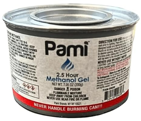 PAMI 7-Ounce Methanol 2.5 Hour Handy Fuel Entertainment Cooking Gel/Chafing Fuel: 12 Pcs