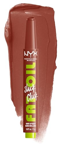 NYX Professional Makeup Fat Oil Slick Click, Bálsamo Labial Brillante Hidratante, Para unos Labios Heavys, 12h de Hidratación, Con Aceites de Aguacate, Frambuesa y Mora, Tono: Link In My Bio, 2 g