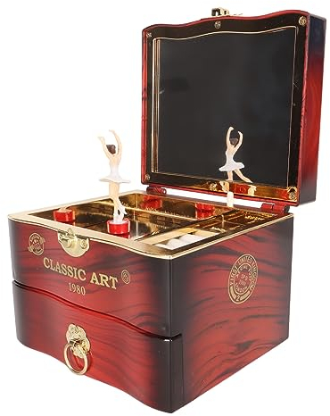 Emoshayoga Ballerina-Spieluhr – Drehende Ballerina-Spieluhr, Tanzendes Mädchen, Uhrwerk, Oktav-Schmuck-Organizer