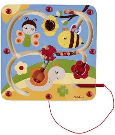 Eichhorn 100006844 - Magnetisches Schiebespiel mit Drehfunktion, ideales Beschäftigungsspiel für Unterwegs, Geschicklichkeitsspielzeug aus 100% FSC zertifiziertem Buchenholz, ab 3 Jahren