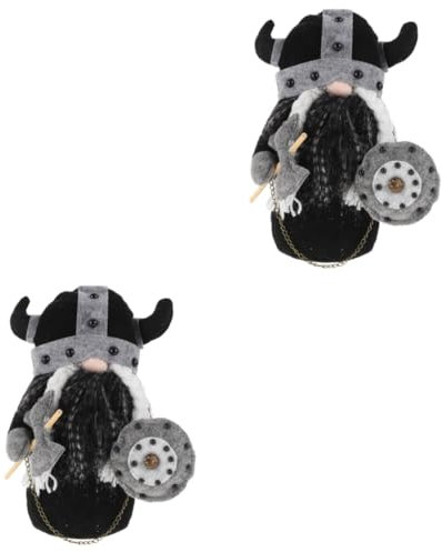 IMIKEYA 2st Wikinger-Puppe Ritter-gnom-Puppe Tiere Für Kinder Desktop-zwerg-Puppe Weihnachtswikingerzwerg Festival-puppendekor- Füllwatte Elch Navia Ältere