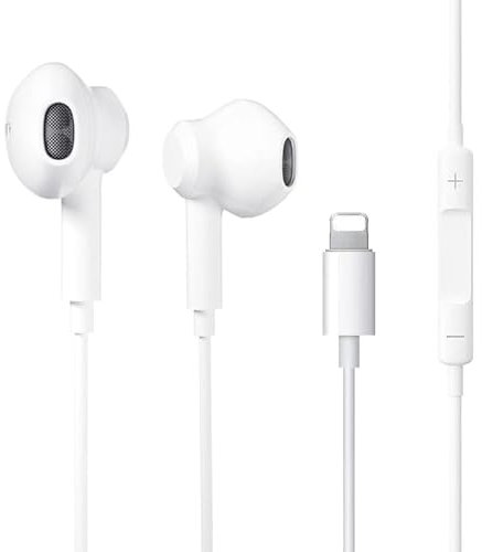Tecatty Ecouteurs pour iPhone, Microphone et Contrôle du Volume Headset, Extra Bass, Lsolation Sonore, Confort Auditif, Casque HiFi Audio Stereo Compatible avec iPhone 14/13/12/11/SE/X/XR/8/8P/7/7P