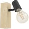 EGLO Wandlampe Townshend 3, Vintage Wandleuchte im Industrial Design, Retro Lampe aus Stahl und Holz, Farbe Schwarz, braun, Fassung E27, FSC zertifiziert