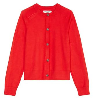 Marc O'Polo Denim Damen Cardigan Strickjacke mit Rundhalsausschnitt, Rot (Vermillion Red), L