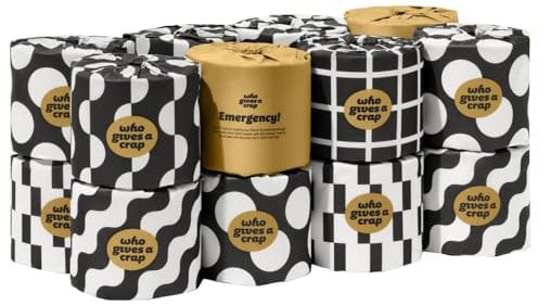 Who Gives A Crap 100% Bamboo Toilet Paper, 16 Rolls, 3 Ply, 330 Sheets, Long, Strong & Soft Toilet Tissue, Sustainable, Biodegradable, Renewable, Tree Free Bathroom Tissue Made with Bamboo Fibers