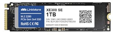 LinkMore XE300 SE 1TB PCIe Gen3 NVMe M.2 2280 Internes Solid-State-Laufwerk, Gen3.0X4 Lesegeschwindigkeit bis zu 2100MB/s für Laptop und PC
