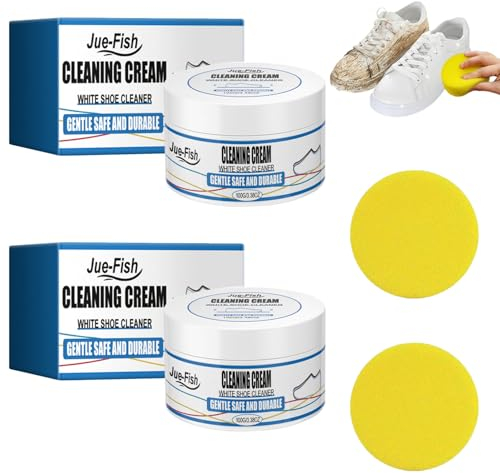Pack de 2 pièces de crème de nettoyage de chaussures blanche, pâte de nettoyage de chaussures, nettoyant blanc pour chaussures