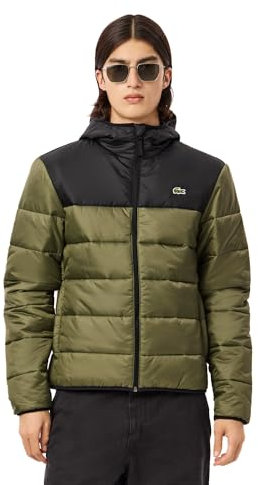 Lacoste BH676300 Veste de Sport, Kaki/Noir, 50 Hommes