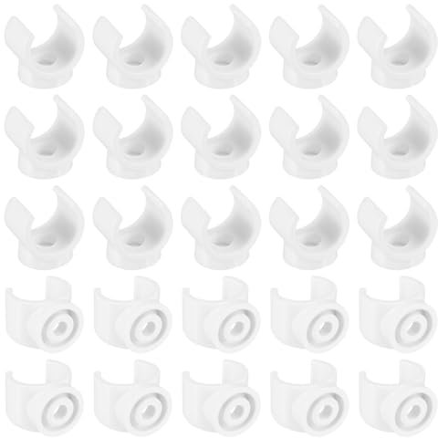 sourcing map 25 Pcs PEX Clips Pipe, 3/4 Inch PVC U Hook Pipe Hangers Clamps 20mm Water Pipe Supports Plastic Socket for Water Pipes Cable Pipes Gas Pipes
