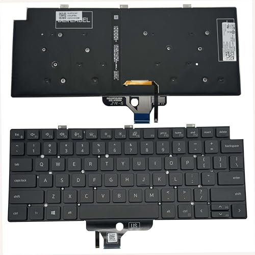 Tastatur für Dell Latitude 13 7300 7320 E7320 5320 Laptop 018YPJ PK1330R2B00 DLM20F5 mit Hintergrundbeleuchtung, US-Layout, Schwarz