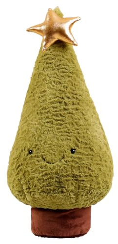 JAHEMU Plüsch Weihnachtsbaum Puppe Grün Weihnachtsbaum Plüschtier Cartoon Plüschpuppe Kuscheltier Spielzeug für Kinder Weihnachten Dekoration 22 cm