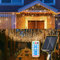 Fiqops Solar Eisregen Lichterkette Außen 5m Warmweiß 198 leds Solarlichterkette mit batterie & fernbedienung lichterketten aussen für Party Garten Weihnachten Hochzeit Beleuchtung Deko