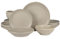 Gibson Elite Island Cove Geschirr-Set, 16-teilig (Service für 4) Teller und Schüsseln, reaktive Glasur, organisches rundes Geschirr, Steingut, Keramik, Hellgrau