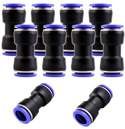 Lot de 10 raccords pneumatiques 16 mm - Raccord rapide pneumatique droit - 16 mm - Outils pneumatiques pour raccords rapides à air comprimé