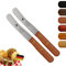 Solingen Messer, 2er Set Kirsche Holzgriff, Wellenschliff, Premium Buckelmesser, Klinge rostfrei 11cm - Küchenmesser, Brotmesser, Frühstücksmesser, Dünnschliff & Handabzug, Made in Germany
