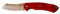 Navaja Cudeman Tundra 346-JR con hoja de acero Böhler N690Co de 8 cm de hoja y empuñadura de juma roja pulida de 10,8 cm para Caza, Pesca, Supervivencia + Portabotellas Regalo (Juma Roja sin funda)