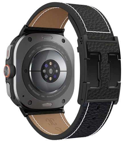 Magnetisches Lederarmband, kompatibel mit Samsung Galaxy Watch Ultra-Bändern, 47 mm (2025/2024), Leder-Ersatzband mit Magnetschnalle für Galaxy Watch Ultra für Männer und Frauen