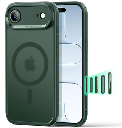 ESR für iPhone Air Hülle mit Kamerasteuerung Capture Button, Kompatibel mit Magsafe, Magnetische Handyhülle für iPhone 17 Air Case, Zertifizierter Militärschutz Starke Stoßfest, Matt Grün